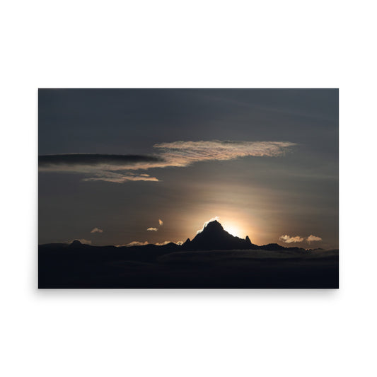 Sunrise on the Mountain - Premium Luster Photo paper Framed poster (In)