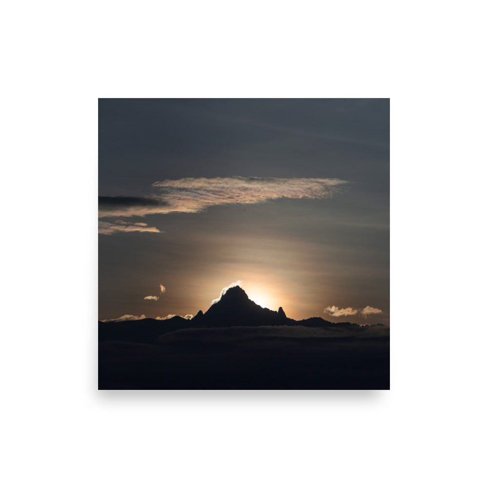 Sunrise on the Mountain - Premium Luster Photo paper Framed poster (In)