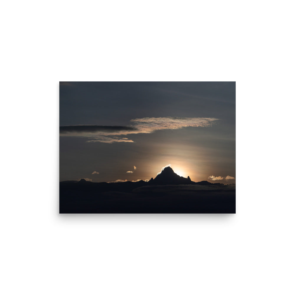 Sunrise on the Mountain - Premium Luster Photo paper Framed poster (In)