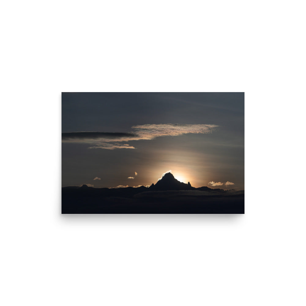 Sunrise on the Mountain - Premium Luster Photo paper Framed poster (In)