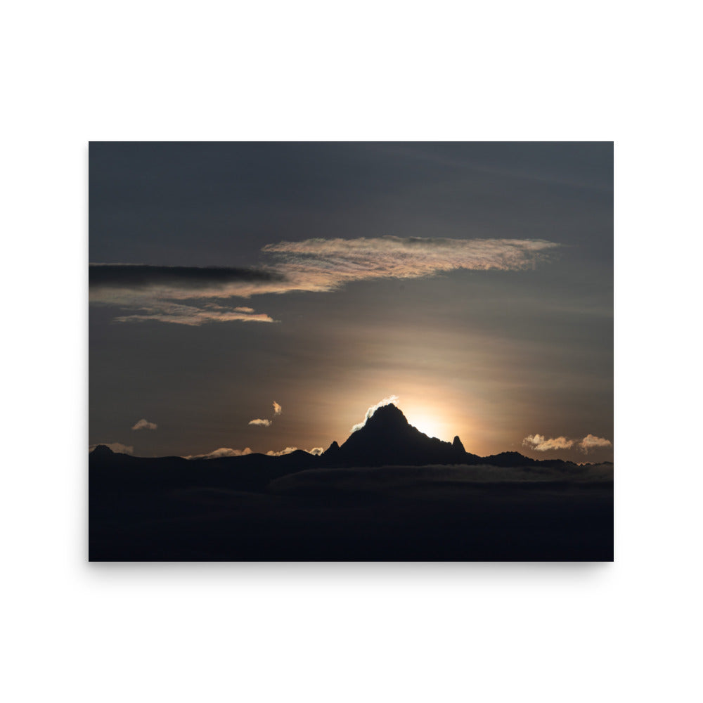 Sunrise on the Mountain - Premium Luster Photo paper Framed poster (In)