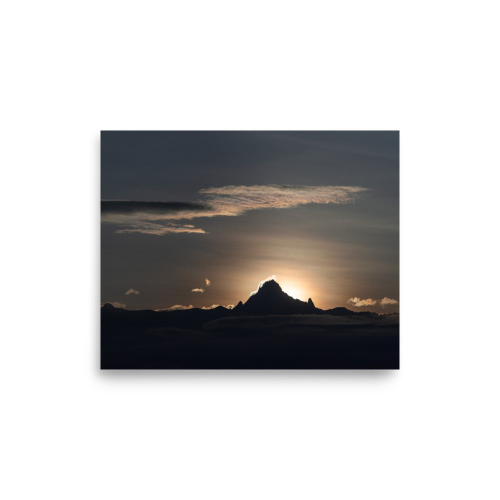 Sunrise on the Mountain - Premium Luster Photo paper Framed poster (In)