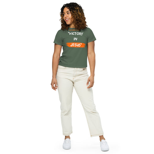 Women’s high-waisted t-shirt - Victory in Jesus